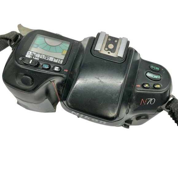 Nikon N70 35mm SLR Film Camera Body W/ Strap & Visible Damage - Picture 2 of 7